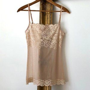 ivory & beige allover lace camisole